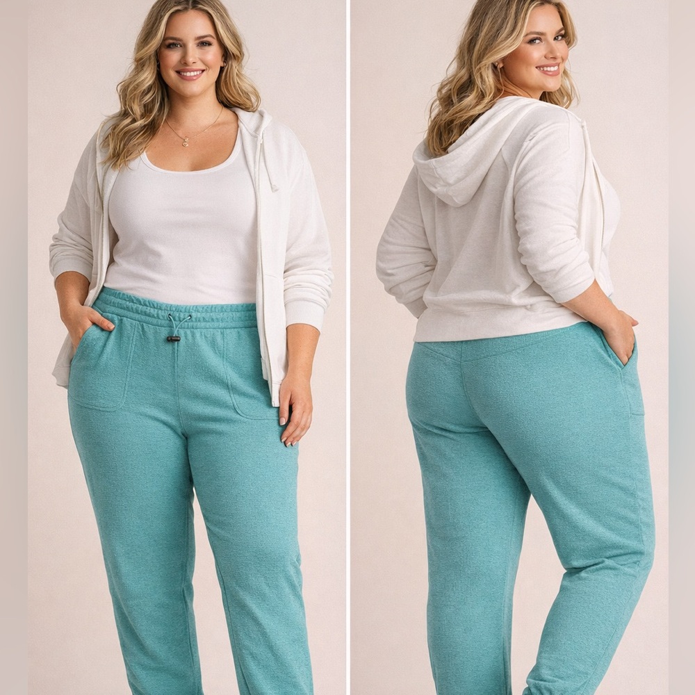 Nine West teal Active textured joggers Woman’s size 1X new with tags